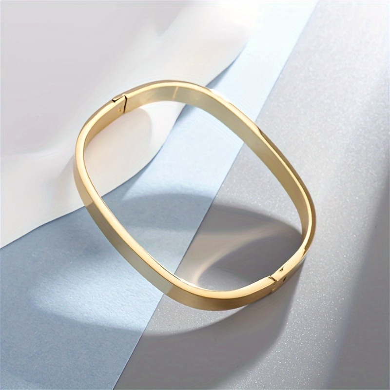 Men's High-Quality Stainless Steel Glossy Square Cuff Bracelet